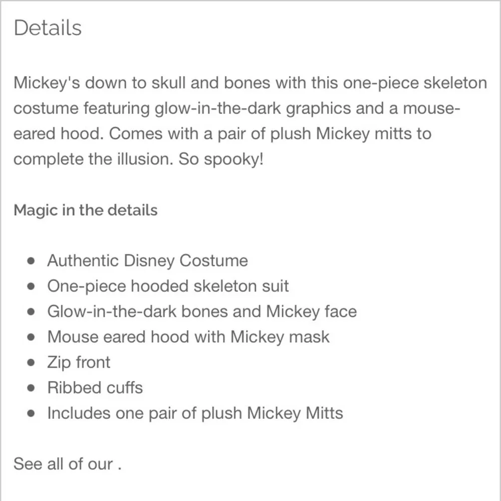 Kids Black Skeleton Hooded Costume with White Bone Print